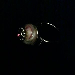 **NWOT** Pink/white & sterling silver ring